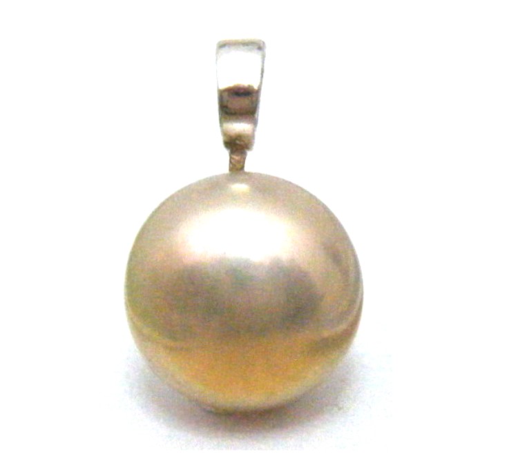 Gold/Peach Button Pendant